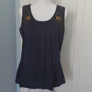 A.N.A. navy top with metal embellishment